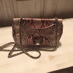 MK Snake print cross body bag.